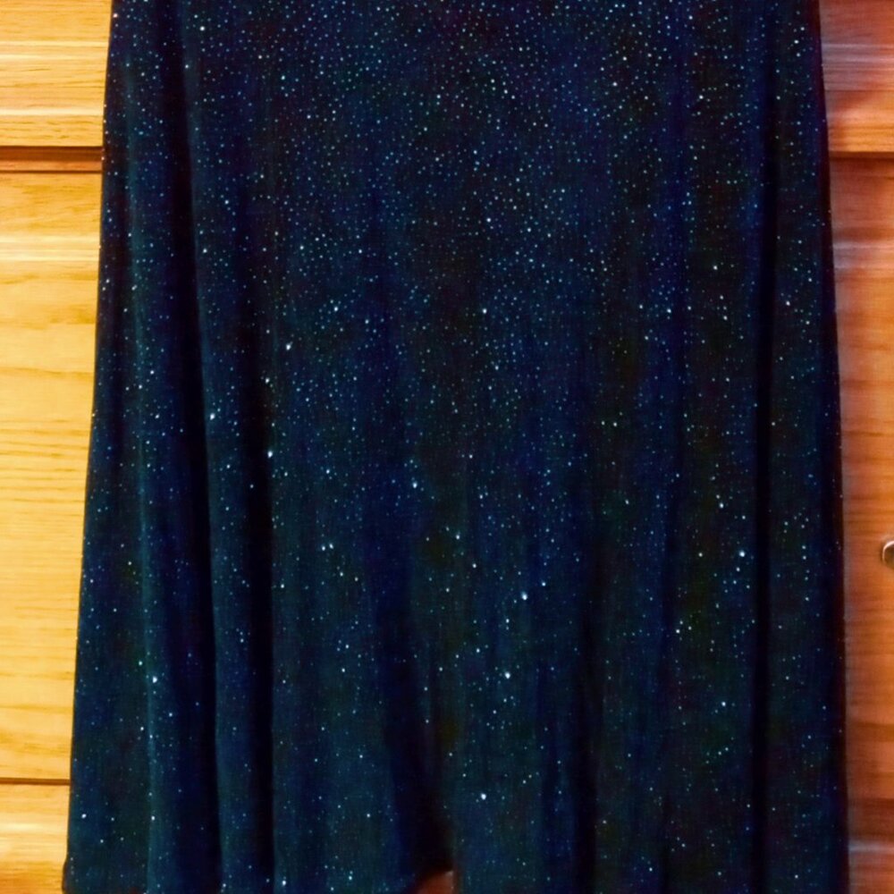 Stunning Skater Dress by Nouveau Midnight Blue Sparkly Stretchy Vintage Party - Picture 10 of 16